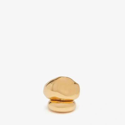 Alexander Mcqueen Stacked Ring In Antique Gold