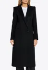 Alexander Mcqueen Stacked Shoulder Single-breasted Coat In Black