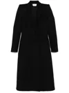 Alexander Mcqueen Stacked Shoulder Single-breasted Coat In Black