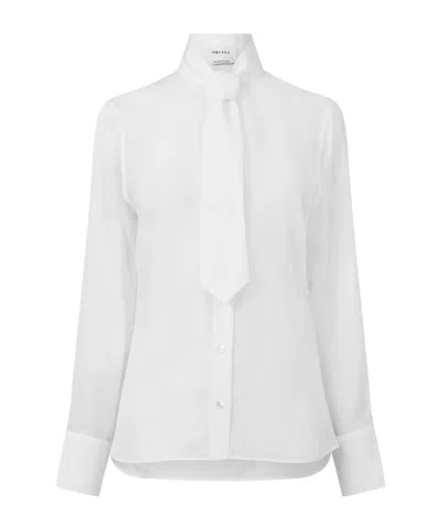 Alexander Mcqueen Stand Collar Blouse In White