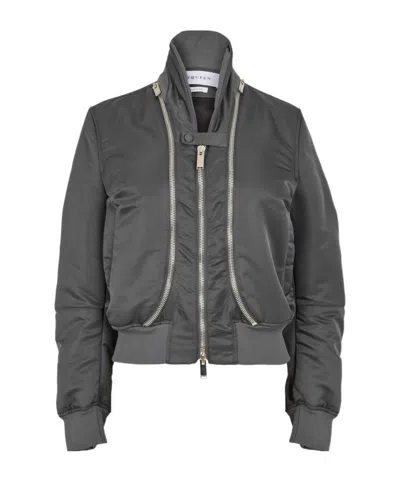 Alexander Mcqueen Stand-up Collar Casual Jacket In Gray
