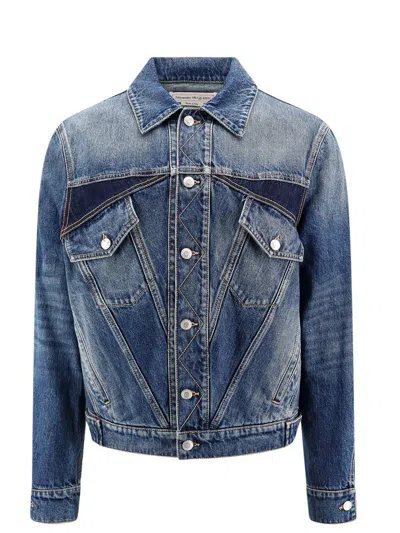 Alexander Mcqueen Jacket In Blue