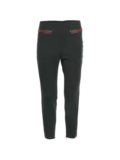 Pre-owned Alexander Mcqueen Stitched-embellishment Trousers In Black