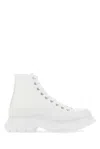 Alexander Mcqueen Sack Sneaker In Canvas With Leather Interior In White