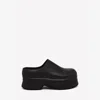 Alexander Mcqueen Stone 45 Leather Platform Mules In Black