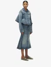 Alexander Mcqueen Stonewashed Denim Kickback Skirt