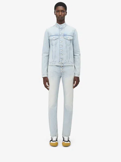 Alexander Mcqueen Stonewashed Slim Fit Jeans In Blue
