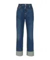 Alexander Mcqueen Straigh-leg Mid-rise Jeans In Blue