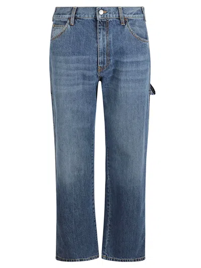 Alexander Mcqueen Straight Buttoned Jeans In Blue