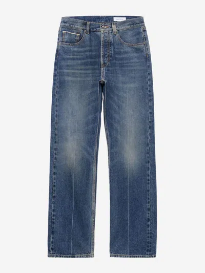 Alexander Mcqueen Mcqueen Skull Straight Leg Jeans In Blue Washed
