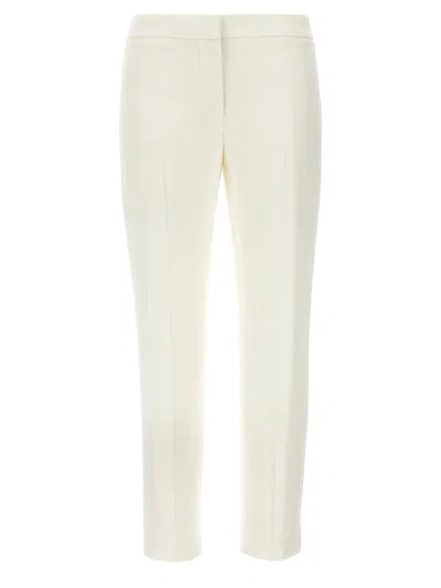 Alexander Mcqueen Mcqueen Straight-fit Crepe Pants With Ironed Front Crease In Neutral