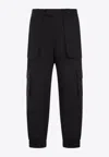 Alexander Mcqueen Khaki Cotton Canvas Cargo Pants In Black