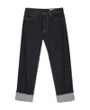 Alexander Mcqueen Turn-up Jeans In Black