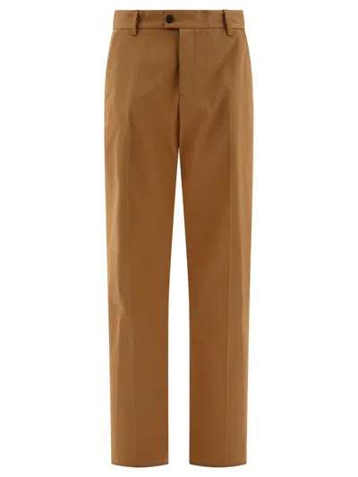 Alexander Mcqueen Gabardine Straight Trousers In Beige