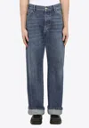Alexander Mcqueen Alexander Mc Queen Loose Blue Cotton Jeans In Blue