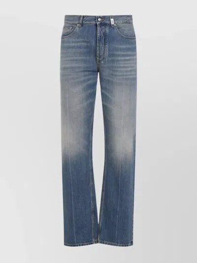 Alexander Mcqueen Mcqueen Skull Straight Leg Jeans In Blue Washed