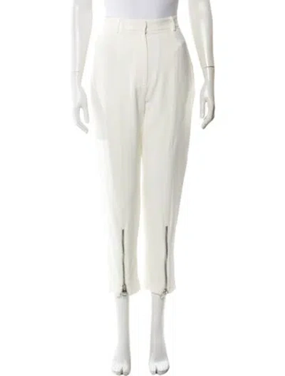 Pre-owned Alexander Mcqueen Straight Leg Pants In White