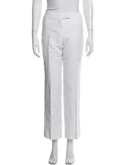 Pre-owned Alexander Mcqueen Straight Leg Pants In White