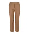Alexander Mcqueen Tailored Pants With Front Crease And Belt Loops In Brown