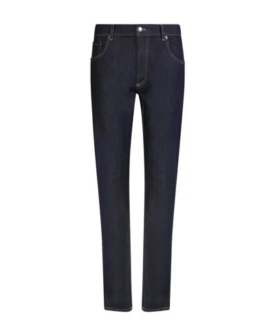 Alexander Mcqueen Straight-leg Stretch-cotton Jeans In Black