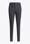 Alexander Mcqueen Trousers Back Pockets Belt Loops Front Pleats In Gray