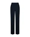 Alexander Mcqueen Navy Blue Wool Pants In Black