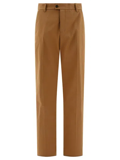 Alexander Mcqueen Gabardine Straight Trousers In Beige