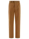 Alexander Mcqueen Tailored Trousers With Back Logo In Beige