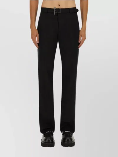 Alexander Mcqueen Straight Leg Trousers Belt Loops In Black