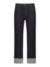 Alexander Mcqueen Straight-leg Turn-up Hem Jeans In Indigo