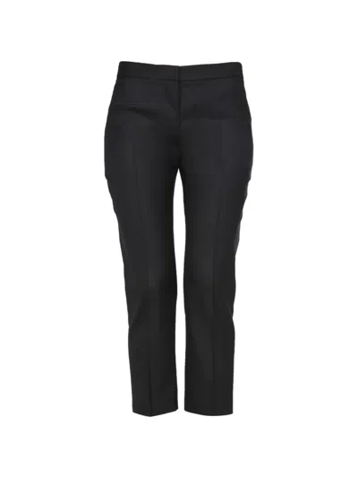 Alexander Mcqueen Straight-leg Cropped Trousers In Black