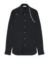 Alexander Mcqueen Mcqueen Raw Edge Harness Cotton Popling Button-up Shirt