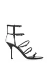 Alexander Mcqueen 90 Strappy Leather Sandals In Black