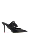 Alexander Mcqueen Stiletto Heel Strappy Leather Mules In Black