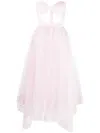Alexander Mcqueen Strapless Tulle Midi Dress In Pink