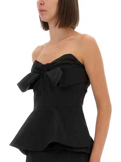 Alexander Mcqueen Strapless Corset Bodysuit In Black