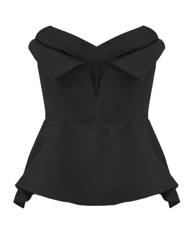 Alexander Mcqueen Women's Strapless Tunic Top Black