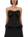 Alexander Mcqueen Alexander Mc Queen Black Corset Top In Silk Blend In Black