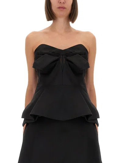 Alexander Mcqueen Strapless Corset Top In Black