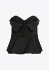 Alexander Mcqueen Alexander Mc Queen Black Corset Top In Silk Blend In Black