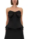 Alexander Mcqueen Alexander Mc Queen Black Corset Top In Silk Blend In Black