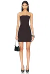 Alexander Mcqueen Pinstripe Mini Dress In Black & Burgundy