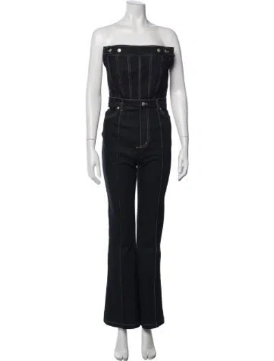 Pre-owned Alexander Mcqueen Strapless Jumpsuit In Blue