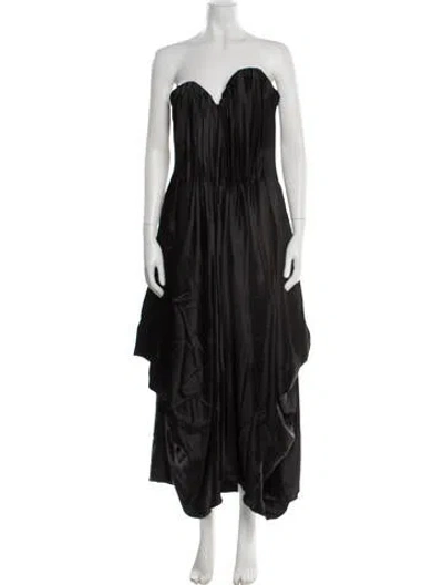 Pre-owned Alexander Mcqueen Strapless Long Dress W/ Tags In Black