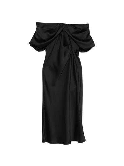 Alexander Mcqueen Strapless Midi Dress In Black