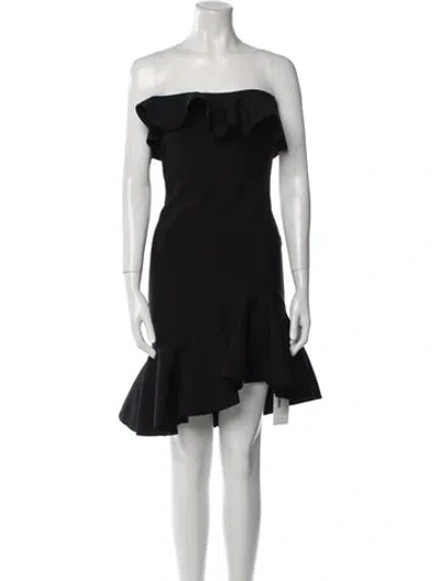 Pre-owned Alexander Mcqueen Strapless Mini Dress In Black