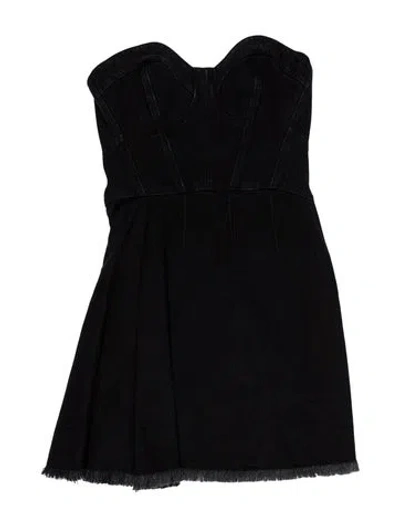Pre-owned Alexander Mcqueen Strapless Mini Dress In Black