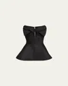 Alexander Mcqueen Alexander Mc Queen Black Corset Top In Silk Blend