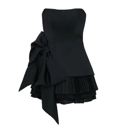 Alexander Mcqueen Strapless Side Bow Mini Dress In Black