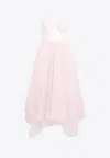 Alexander Mcqueen Strapless Tulle Midi Dress In Pink
